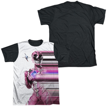 Power Rangers Pink Streak Men's Black Back T-Shirt Men's Black Back T-Shirt Power Rangers   