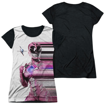 Power Rangers Pink Streak Juniors Black Back T-Shirt Juniors Black Back T-Shirt Power Rangers   