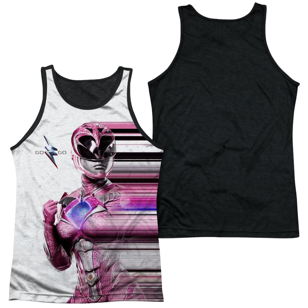 Power Rangers Pink Streak Men's Black Back Tank Men's Black Back Tank Power Rangers   