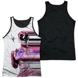 Power Rangers Pink Streak Men's Black Back Tank Men's Black Back Tank Power Rangers   