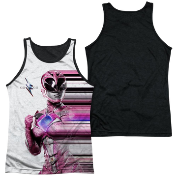 Power Rangers Pink Streak Men's Black Back Tank Men's Black Back Tank Power Rangers   