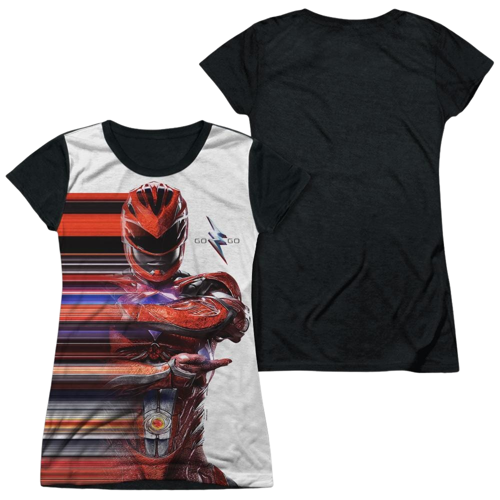 Power Rangers Red Streak Juniors Black Back T-Shirt Juniors Black Back T-Shirt Power Rangers   