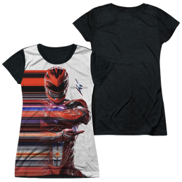 Power Rangers Red Streak Juniors Black Back T-Shirt Juniors Black Back T-Shirt Power Rangers   