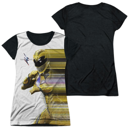 Power Rangers Yellow Streak Juniors Black Back T-Shirt Juniors Black Back T-Shirt Power Rangers   