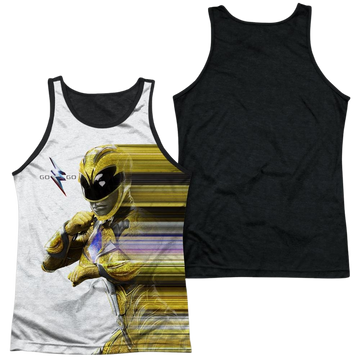 Power Rangers Yellow Streak Men's Black Back Tank Men's Black Back Tank Power Rangers   