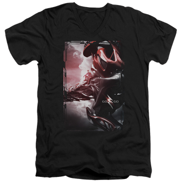 Power Rangers Red Zord Poster Men's V-Neck T-Shirt Men's V-Neck T-Shirt Power Rangers   