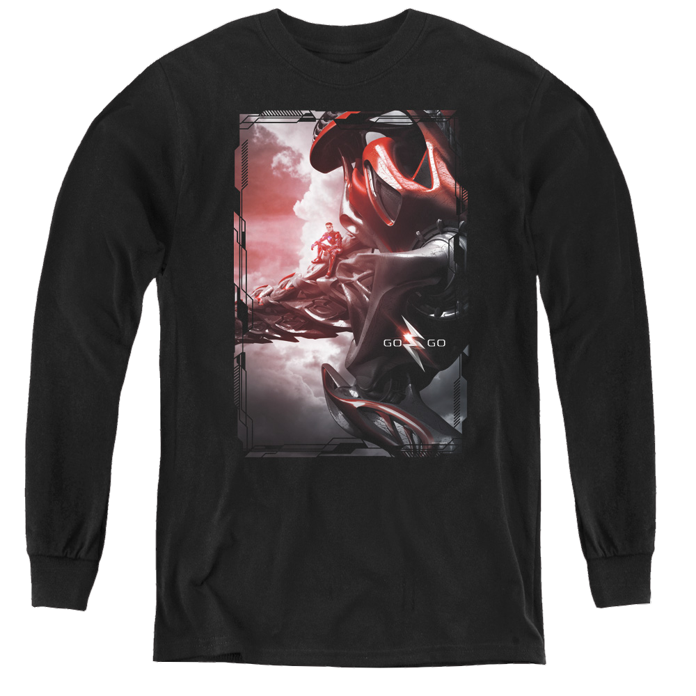 Power Rangers Movie Red Zord Poster - Youth Long Sleeve T-Shirt Youth Long Sleeve T-Shirt Power Rangers   