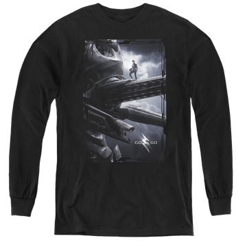 Power Rangers Movie Black Zord Poster - Youth Long Sleeve T-Shirt Youth Long Sleeve T-Shirt Power Rangers   