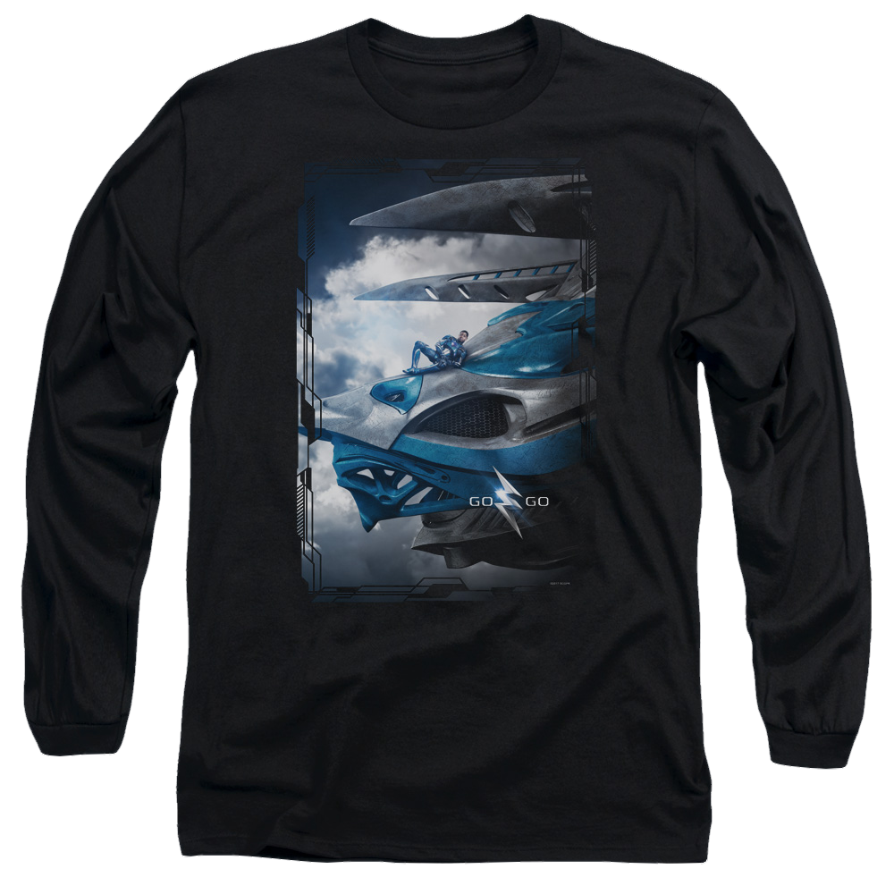 Power Rangers Blue Zord Poster Men's Long Sleeve T-Shirt Men's Long Sleeve T-Shirt Power Rangers   