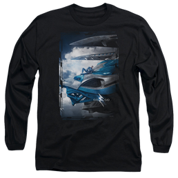 Power Rangers Blue Zord Poster Men's Long Sleeve T-Shirt Men's Long Sleeve T-Shirt Power Rangers   