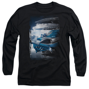 Power Rangers Blue Zord Poster Men's Long Sleeve T-Shirt Men's Long Sleeve T-Shirt Power Rangers   
