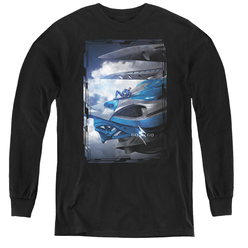 Power Rangers Movie Blue Zord Poster - Youth Long Sleeve T-Shirt Youth Long Sleeve T-Shirt Power Rangers   