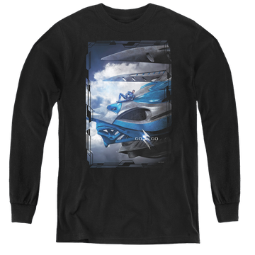 Power Rangers Movie Blue Zord Poster - Youth Long Sleeve T-Shirt Youth Long Sleeve T-Shirt Power Rangers   
