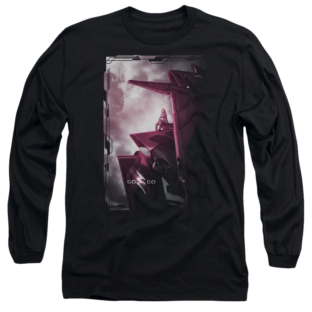 Power Rangers Pink Zord Poster Men's Long Sleeve T-Shirt Men's Long Sleeve T-Shirt Power Rangers   