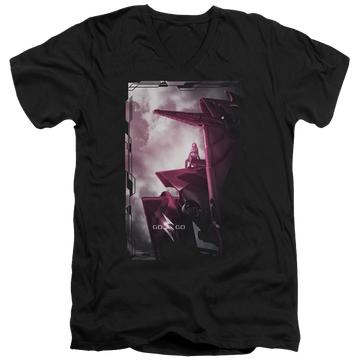 Power Rangers Pink Zord Poster Men's V-Neck T-Shirt Men's V-Neck T-Shirt Power Rangers   