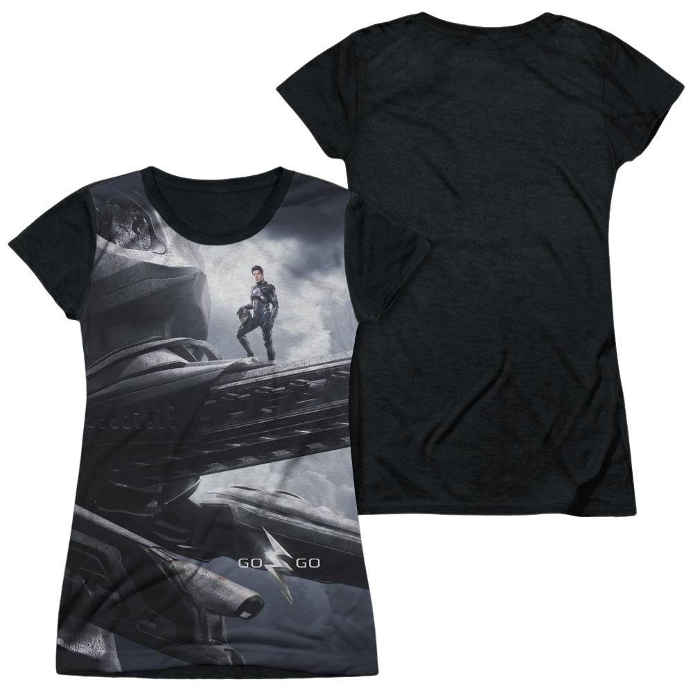 Power Rangers Black Zord Poster Juniors Black Back T-Shirt Juniors Black Back T-Shirt Power Rangers   
