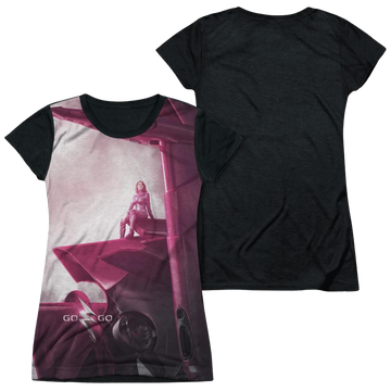 Power Rangers Pink Zord Poster Juniors Black Back T-Shirt Juniors Black Back T-Shirt Power Rangers   