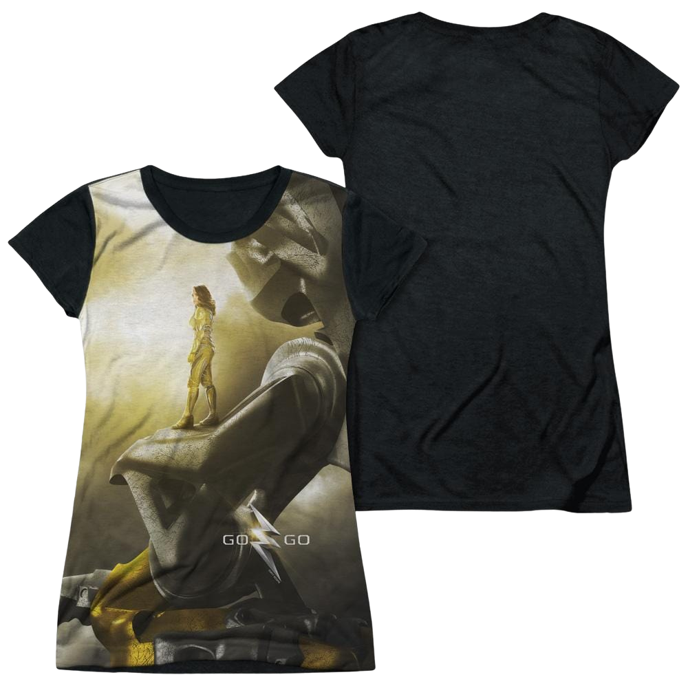 Power Rangers Yellow Zord Poster Juniors Black Back T-Shirt Juniors Black Back T-Shirt Power Rangers   