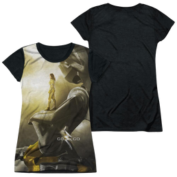 Power Rangers Yellow Zord Poster Juniors Black Back T-Shirt Juniors Black Back T-Shirt Power Rangers   