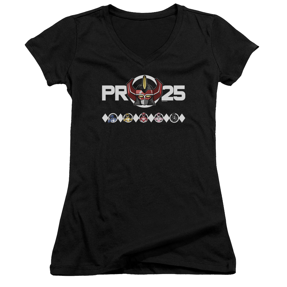 Mighty Morphin Power Rangers Megazord 25 - Juniors V-Neck T-Shirt Juniors V-Neck T-Shirt Power Rangers   