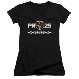 Mighty Morphin Power Rangers Megazord 25 - Juniors V-Neck T-Shirt Juniors V-Neck T-Shirt Power Rangers   