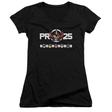 Mighty Morphin Power Rangers Megazord 25 - Juniors V-Neck T-Shirt Juniors V-Neck T-Shirt Power Rangers   