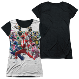 Mighty Morphin Power Rangers Ranger Overload - Juniors Black Back T-Shirt Juniors Black Back T-Shirt Power Rangers   