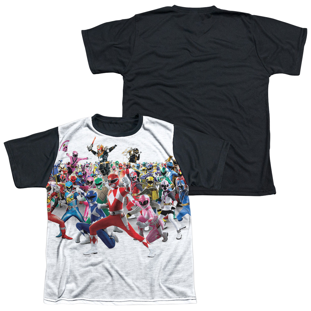 Mighty Morphin Power Rangers Ranger Overload - Youth Black Back T-Shirt Youth Black Back T-Shirt (Ages 8-12) Power Rangers   