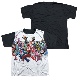 Mighty Morphin Power Rangers Ranger Overload - Youth Black Back T-Shirt Youth Black Back T-Shirt (Ages 8-12) Power Rangers   