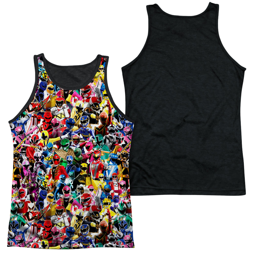 Mighty Morphin Power Rangers Crowd Of Rangers - Men's Black Back Tank Top Men's Black Back Tank Power Rangers   