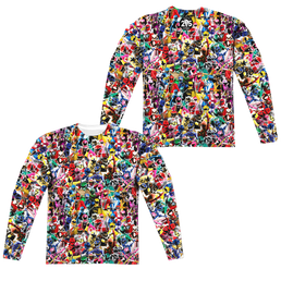 Mighty Morphin Power Rangers Crowd Of Rangers (Front/Back Print) - Men's All-Over Print Long Sleeve Men's All-Over Print Long Sleeve Power Rangers   