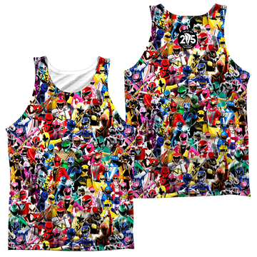 Mighty Morphin Power Rangers Crowd Rangers (F/B) - Men's All Over Print Tank Men's All Over Print Tank Power Rangers   