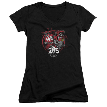 Mighty Morphin Power Rangers Red 25 - Juniors V-Neck T-Shirt Juniors V-Neck T-Shirt Power Rangers   