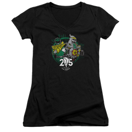 Mighty Morphin Power Rangers Green 25 - Juniors V-Neck T-Shirt Juniors V-Neck T-Shirt Power Rangers   