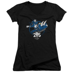 Mighty Morphin Power Rangers Blue 25 - Juniors V-Neck T-Shirt Juniors V-Neck T-Shirt Power Rangers   