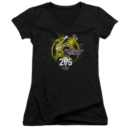 Mighty Morphin Power Rangers Yellow 25 - Juniors V-Neck T-Shirt Juniors V-Neck T-Shirt Power Rangers   