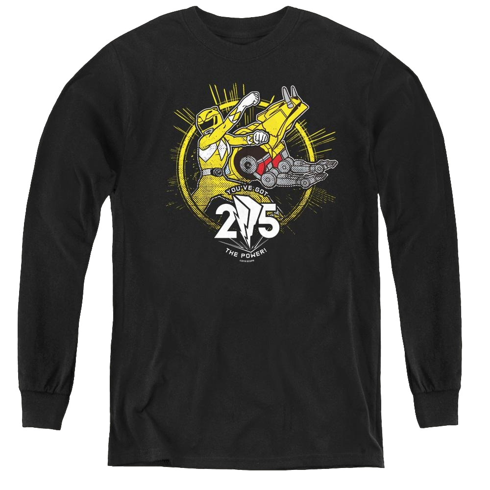 Mighty Morphin Power Rangers Yellow 25 - Youth Long Sleeve T-Shirt Youth Long Sleeve T-Shirt Power Rangers   