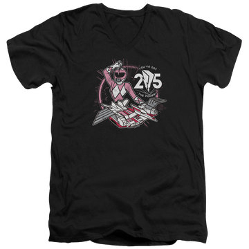 Mighty Morphin Power Rangers Pink 25 - Men's V-Neck T-Shirt Men's V-Neck T-Shirt Power Rangers   