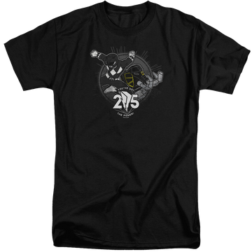 Mighty Morphin Power Rangers Black 25 - Men's Tall Fit T-Shirt Men's Tall Fit T-Shirt Power Rangers   