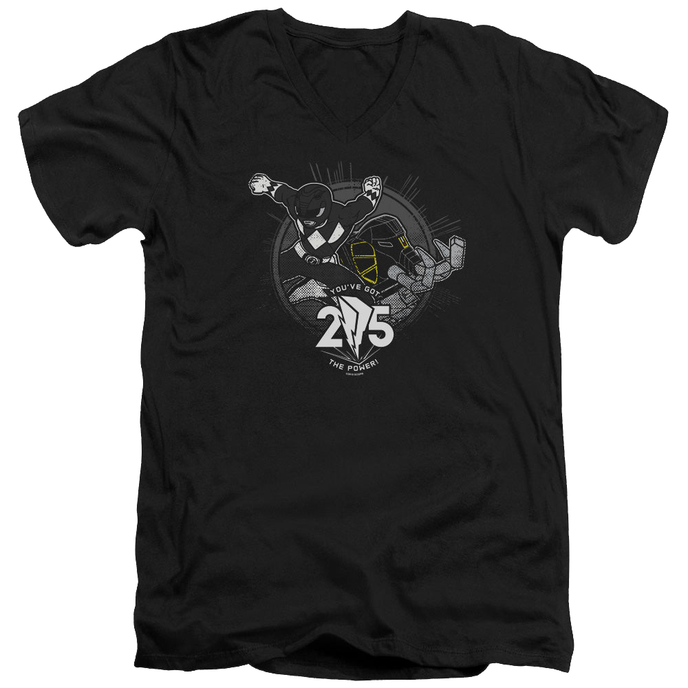 Mighty Morphin Power Rangers Black 25 - Men's V-Neck T-Shirt Men's V-Neck T-Shirt Power Rangers   