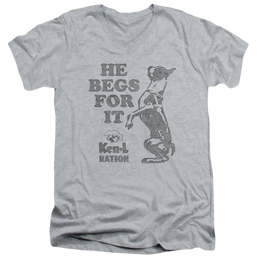 Ken L Ration Begs Men's V-Neck T-Shirt Men's V-Neck T-Shirt Ken-L Ration   