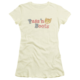 Puss 'n Boots Cat Face Logo - Juniors T-Shirt Juniors T-Shirt Puss 'n Boots   