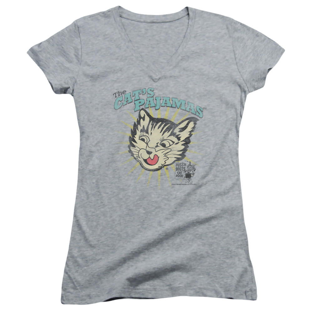 Puss 'n Boots Cats Pajamas - Juniors V-Neck T-Shirt Juniors V-Neck T-Shirt Puss 'n Boots   