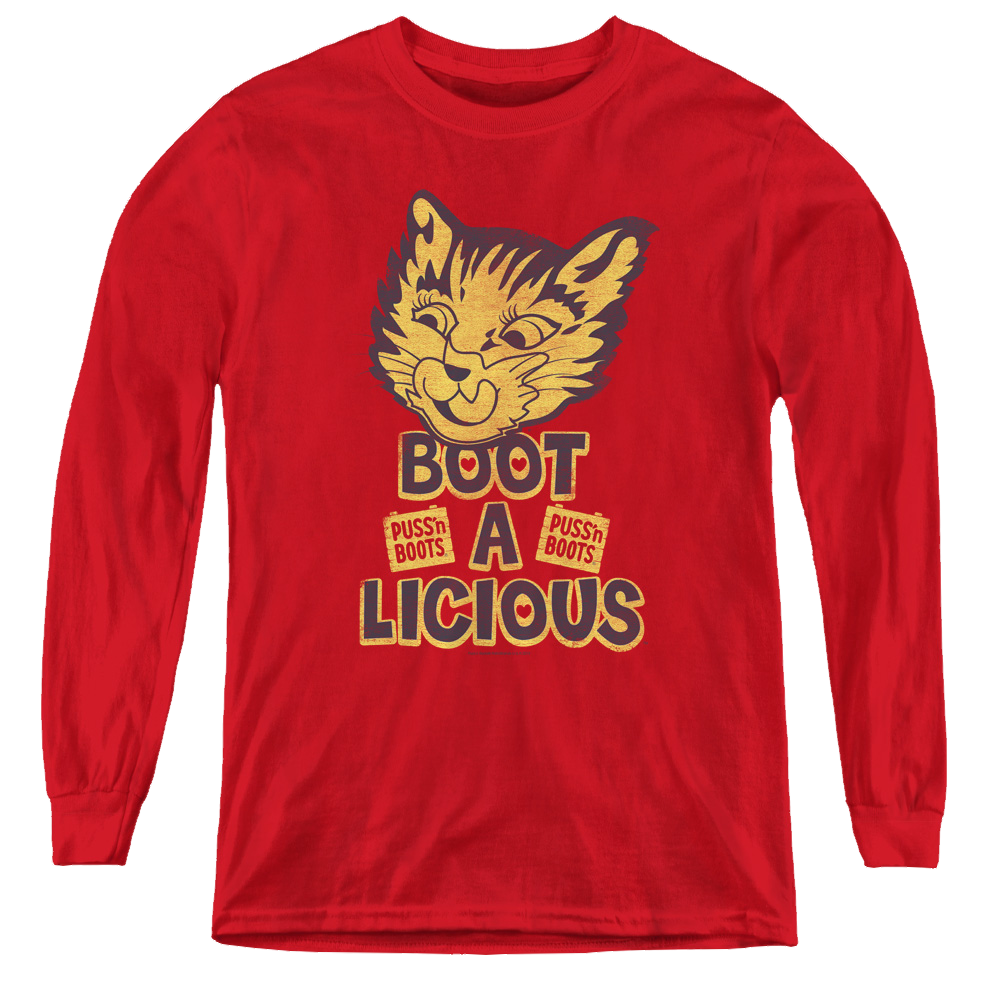 Puss 'N Boots Boot A Licious - Youth Long Sleeve T-Shirt Youth Long Sleeve T-Shirt Puss 'n Boots   