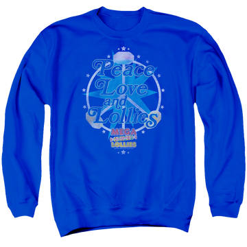 Royal men's crewneck sweatshirt with Smarties Peace Lollies graphic