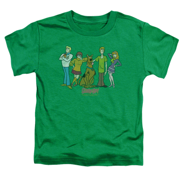 Kelly green toddler t-shirt with Scooby Doo Scooby Gang graphic