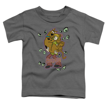 Charcoal toddler t-shirt with Scooby Doo Being Watched graphic