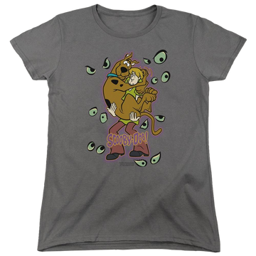 Charcoal women's t-shirt with Scooby Doo Being Watched graphic
