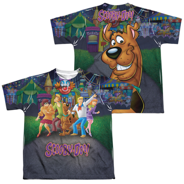 Scooby Doo Amusement Park youth all-over print t-shirt for ages 8 to 12