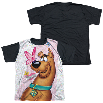 Scooby Doo Butterfly youth black back t-shirt for ages 8 to 12